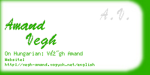 amand vegh business card
